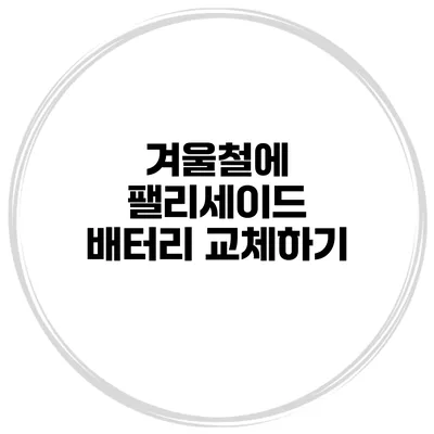 겨울철에 팰리세이드 배터리 교체하기