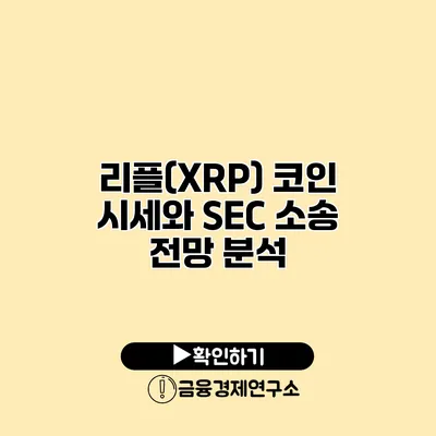 리플(XRP) 코인 시세와 SEC 소송 전망 분석
