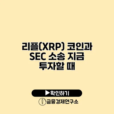 리플(XRP) 코인과 SEC 소송 지금 투자할 때?
