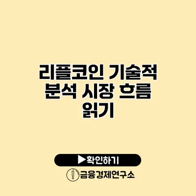 리플코인 기술적 분석 시장 흐름 읽기