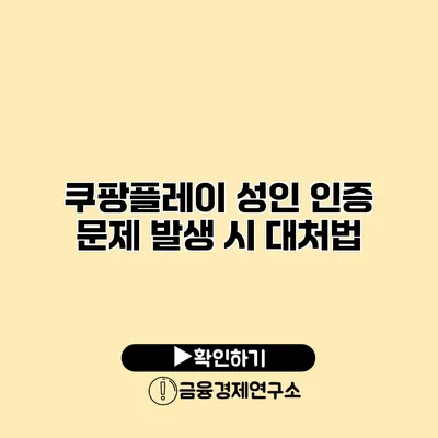 쿠팡플레이 성인 인증 문제 발생 시 대처법
