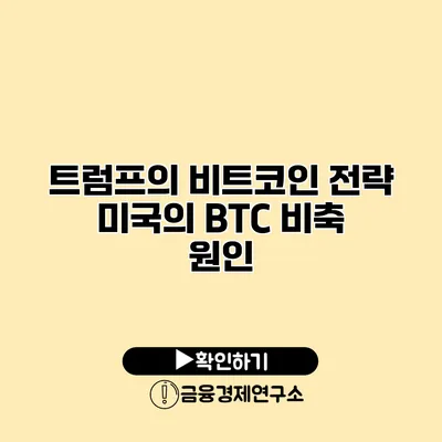 트럼프의 비트코인 전략 미국의 BTC 비축 원인