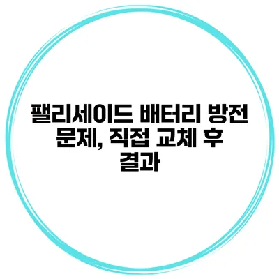 팰리세이드 배터리 방전 문제, 직접 교체 후 결과